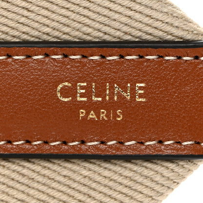 Celine Jacquard Wool Logo Long Strap Beige White 4 of 6