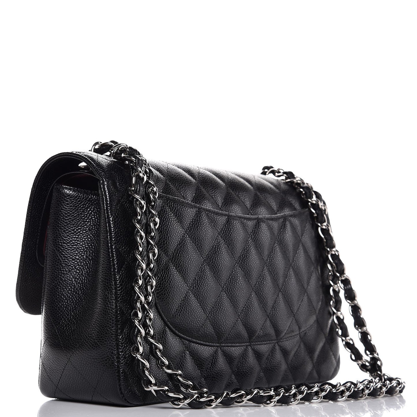 Caviar Quilted Jumbo Double Flap Black