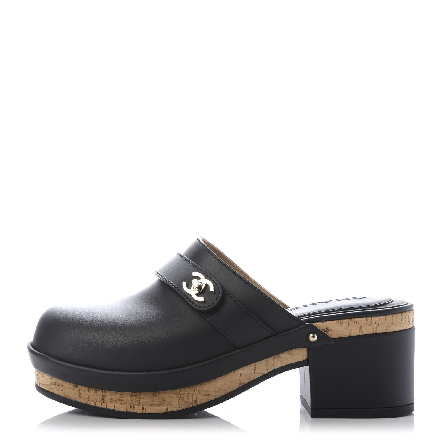 Chanel Calfskin CC Turn Lock Clogs 35 Black 1 of 18