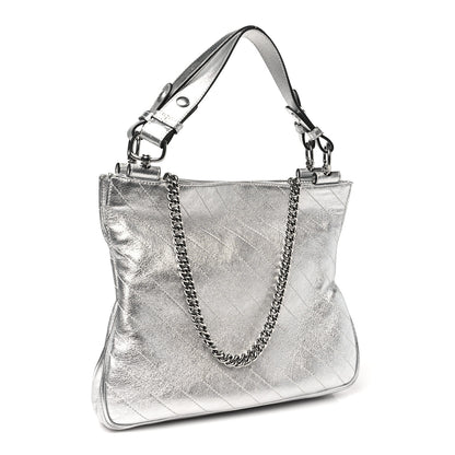 Gucci Sakai Be Green Calfskin Diagonal Stitched Small Blondie Tote Silver 3 of 10