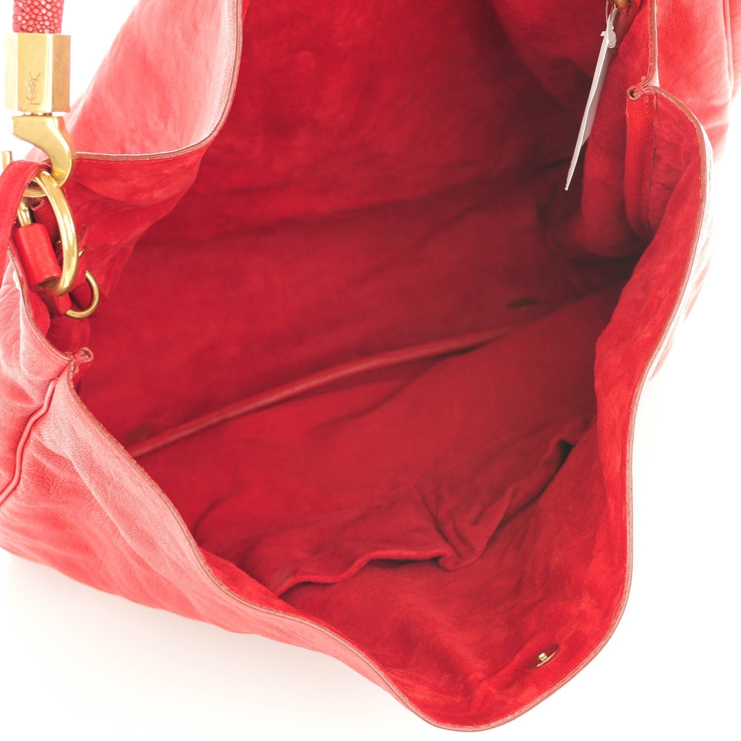 Saint Laurent Sheepskin Stingray Large Roady Hobo Red 5 of 7