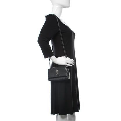 Saint Laurent Grain De Poudre Toy West Hollywood Monogram Fold-Over Bag Black 2 of 8