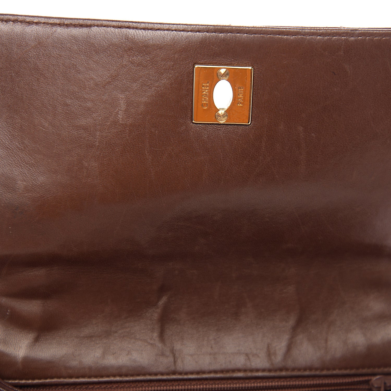 Chanel Lambskin Quilted Flap Shoulder Bag Brown 10 of 10