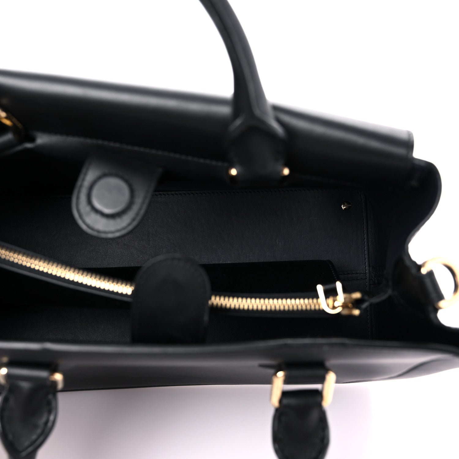 Burberry Smooth Bonded Calfskin Large Saddle Tote Black 5 of 13