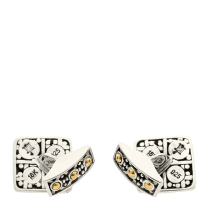 John Hardy Sterling Silver 18K Yellow Gold Jaisalmer Dot Cufflinks 2 of 3