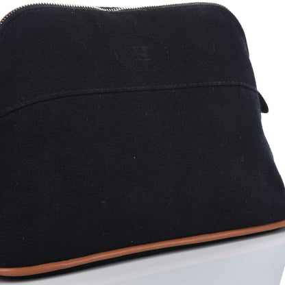 Hermes Cotton Canvas Mini Bolide Travel Cosmetic Pouch Black 9 of 9
