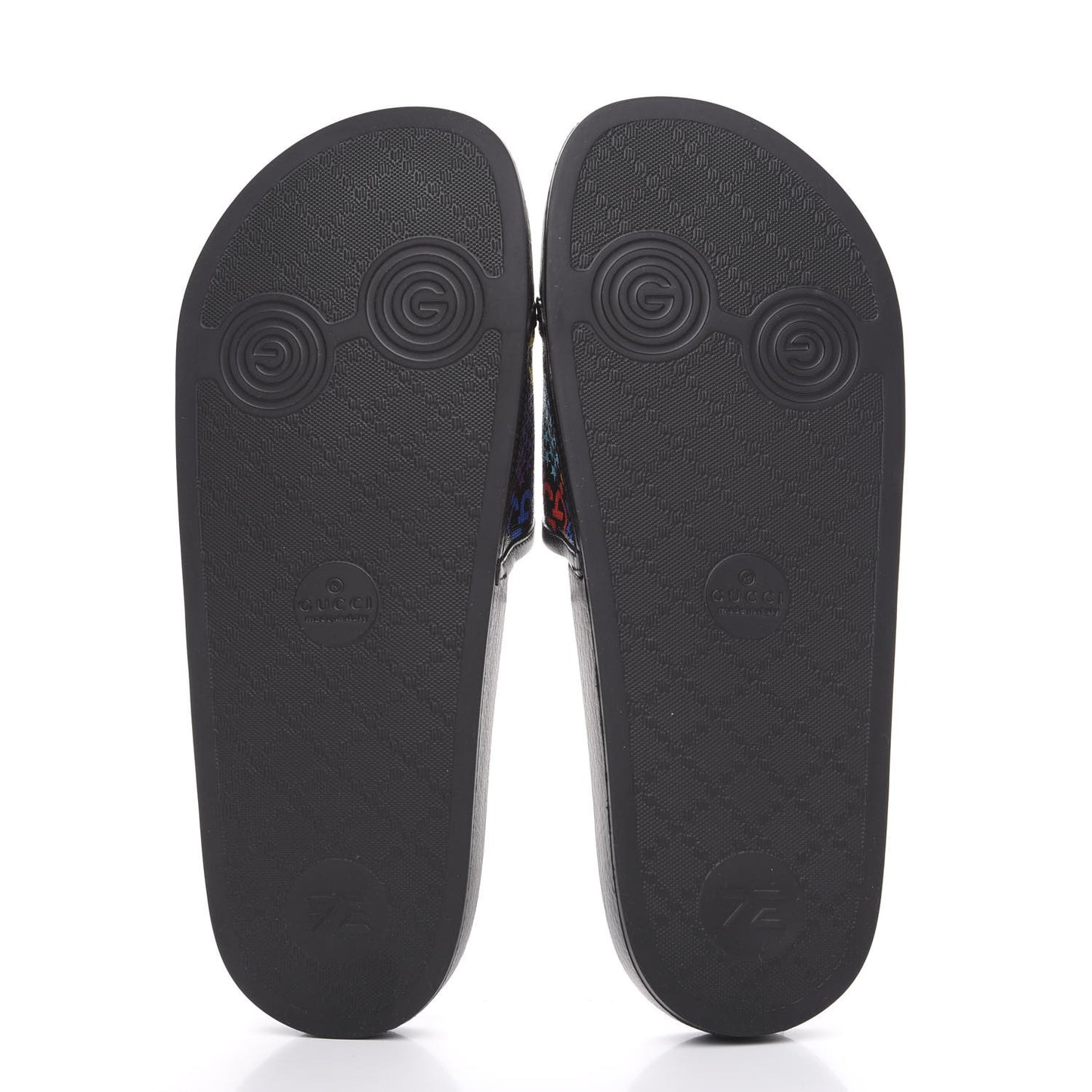 GG Supreme Monogram Psychedelic Slide Sandals 8 Black Multicolor
