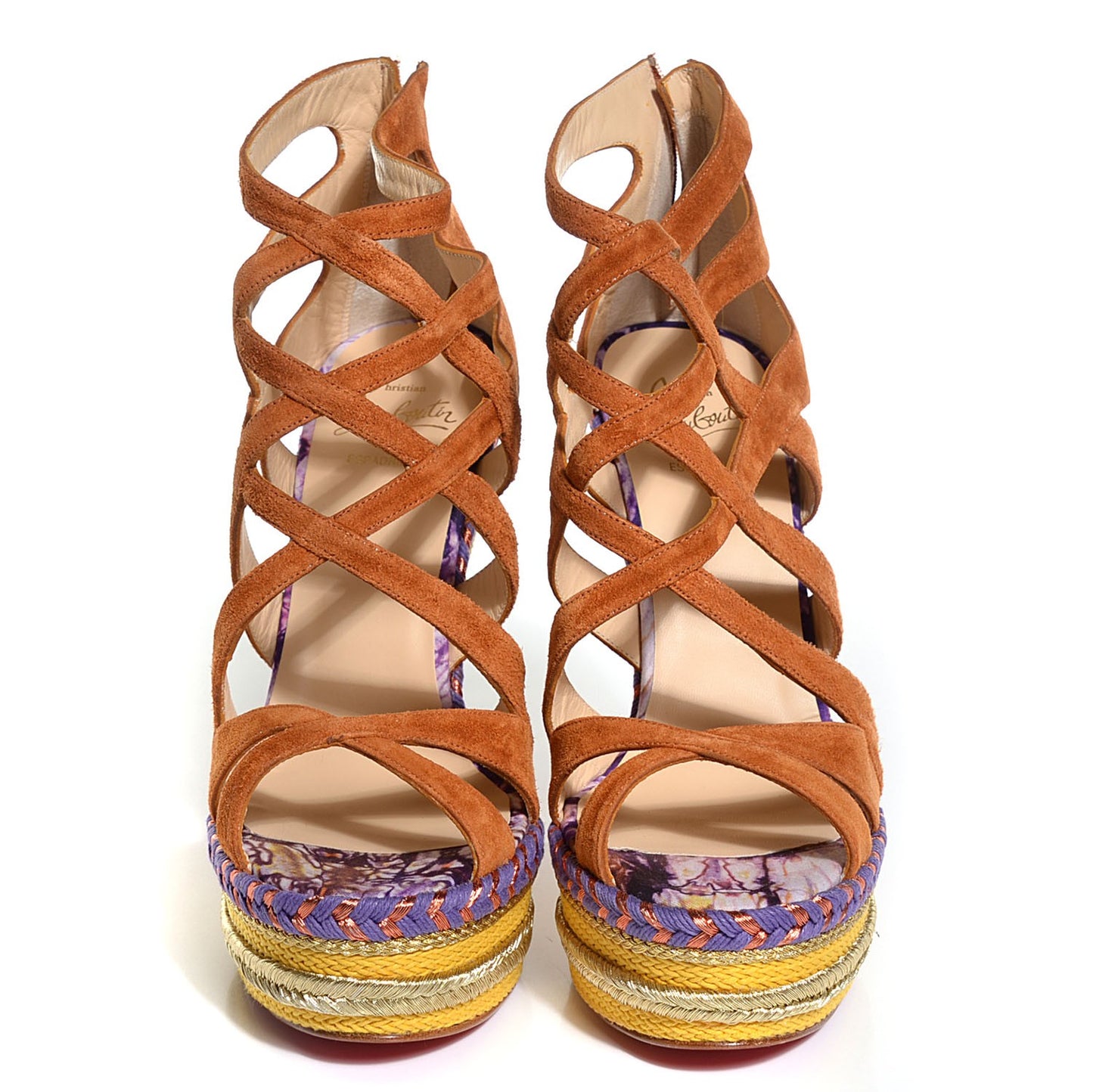 Suede Tosca 140 Platform Wedge Sandals 39 Fauve