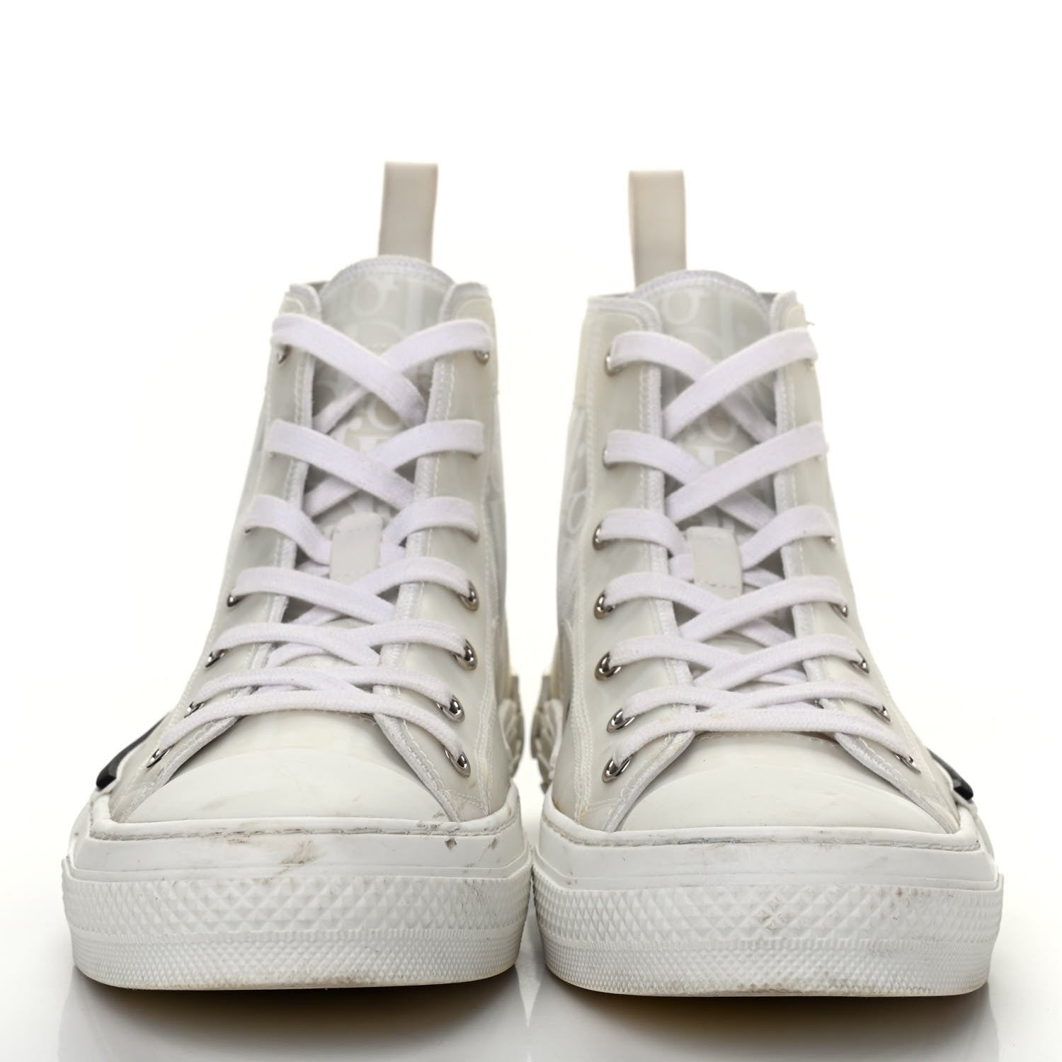 Christian Dior Technical Canvas Oblique Mens B23 High Top Sneakers 41 White 2 of 18