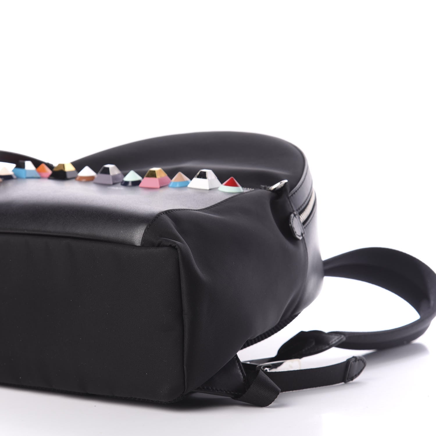 Fendi Vitello Nylon Studded Backpack Black 6 of 10