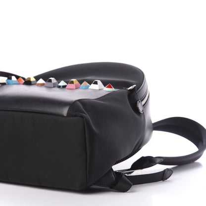 Fendi Vitello Nylon Studded Backpack Black 6 of 10