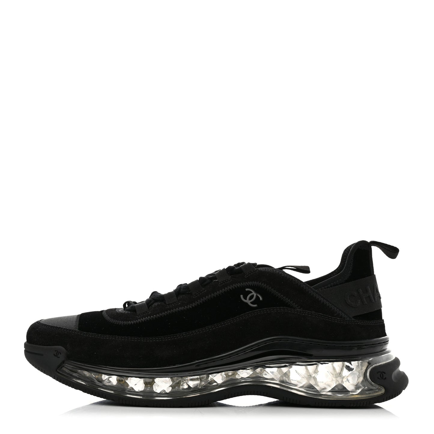 Suede Grosgrain Mens CC Sneakers 46 Black