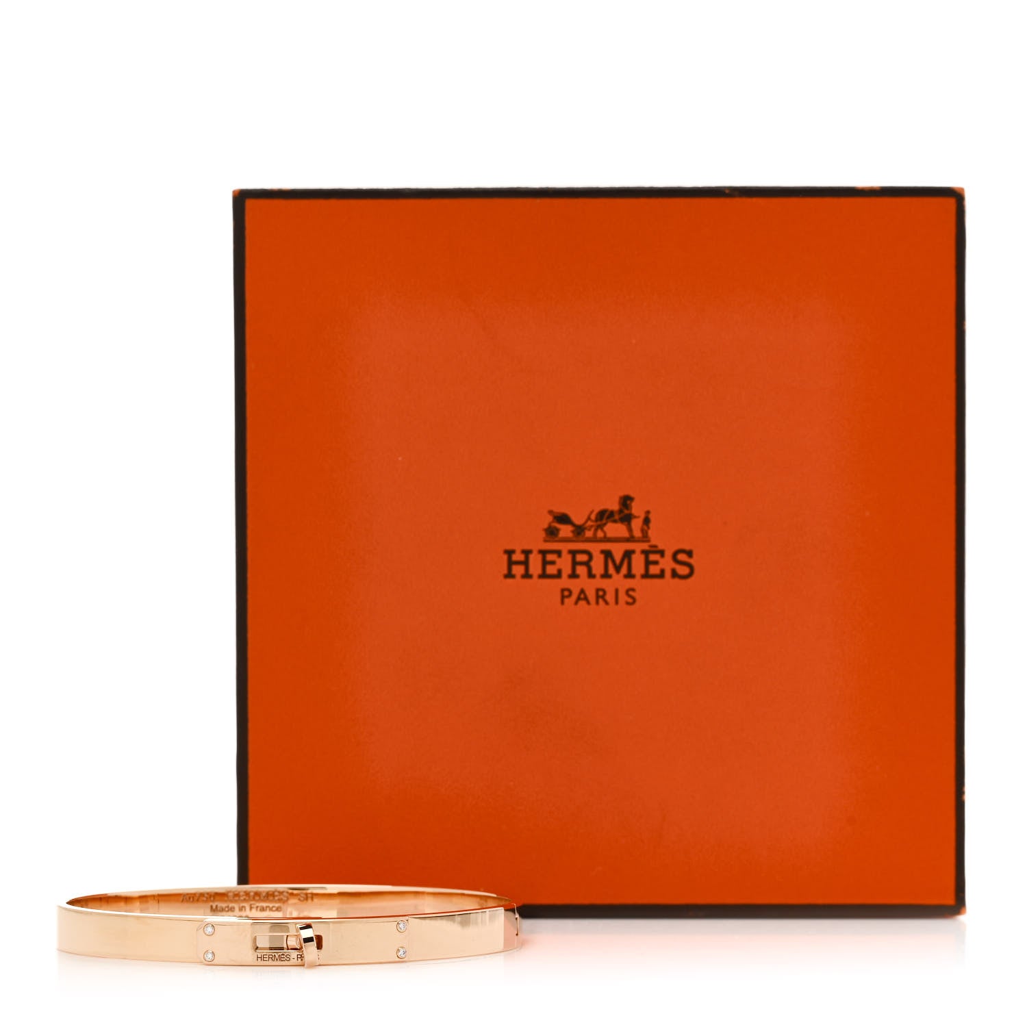 Hermes 18K Rose Gold Diamond PM Kelly Bracelet SH 4 of 4