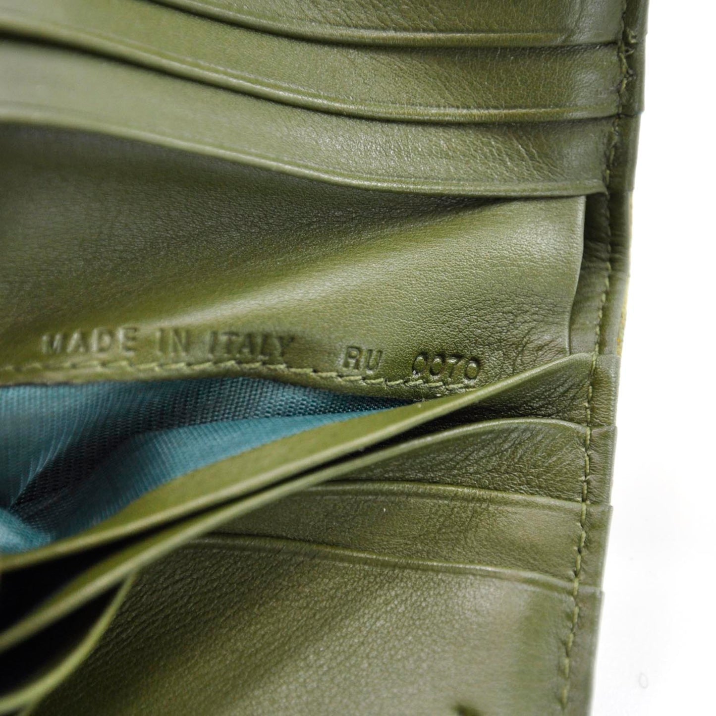 Ostrich Saddle Compact Wallet Green