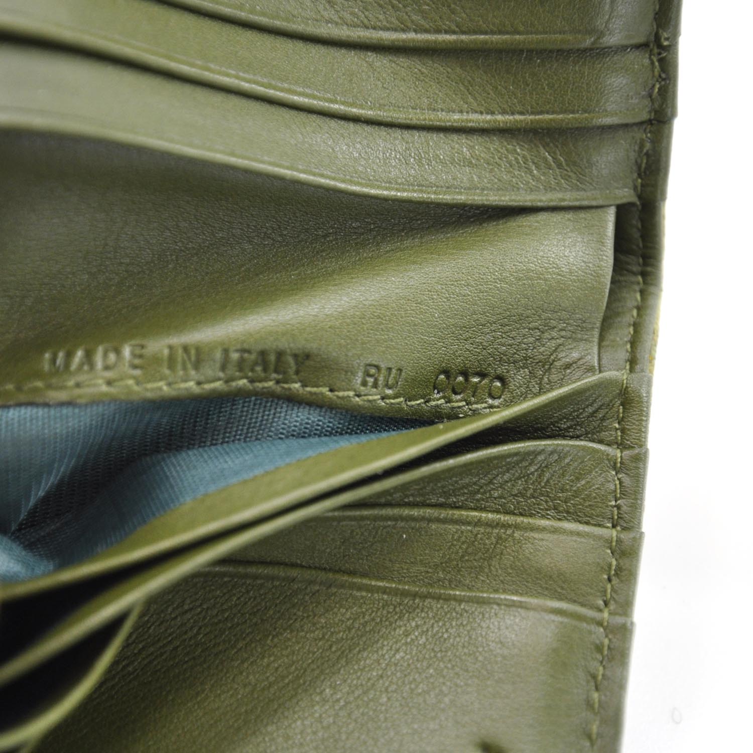 Christian Dior Ostrich Saddle Compact Wallet Green 7 of 7
