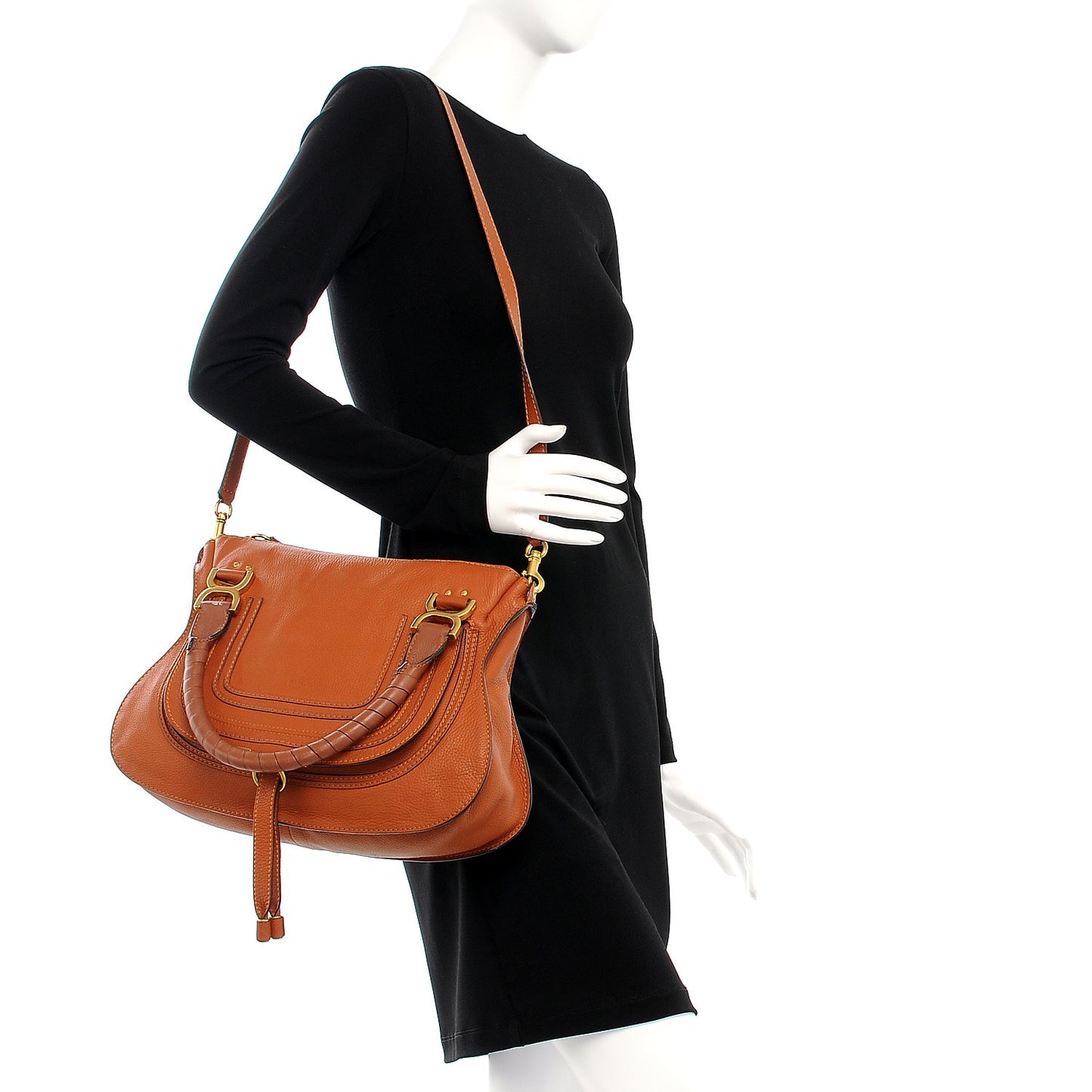 Calfskin Medium Marcie Satchel Tan