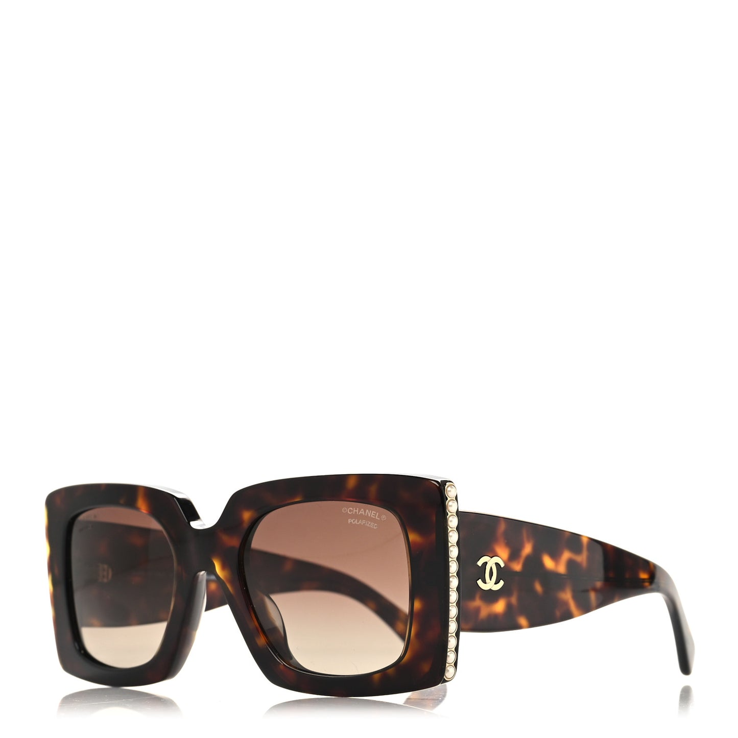 Acetate Pearl Rectangle Sunglasses 5480-H-A Tortoise