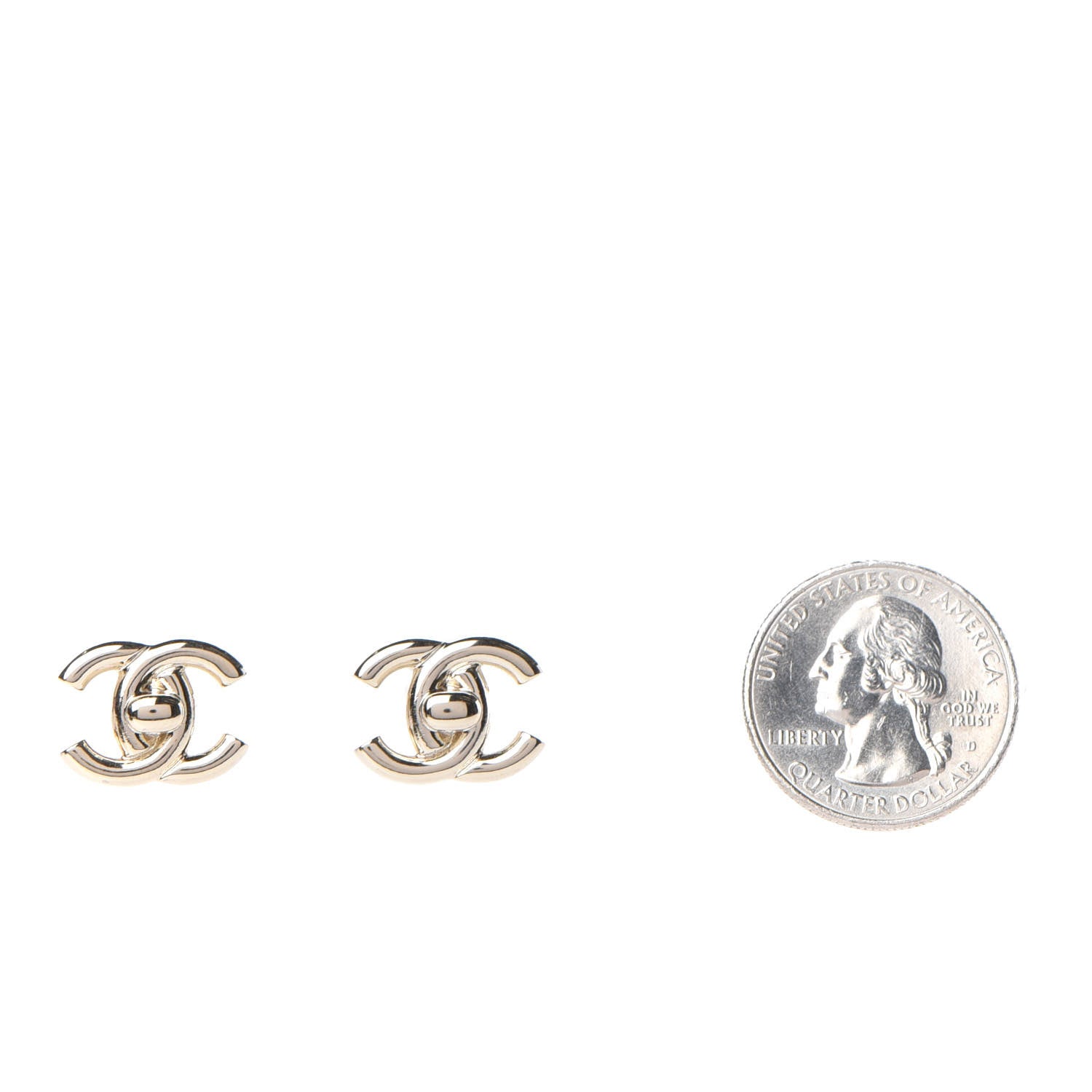 Chanel Metal CC Turnlock Earrings Gold 2 of 5