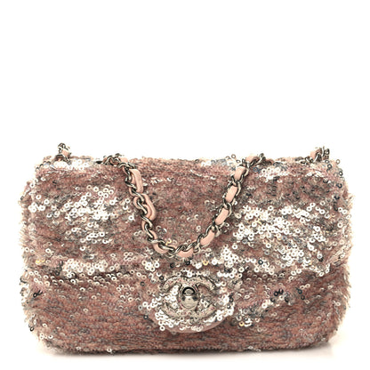 Chanel Sequin Mini Flap Light Pink Silver 1 of 10
