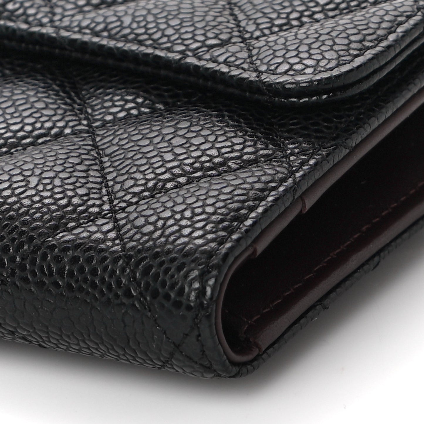 Caviar Quilted Large Flap Wallet Black