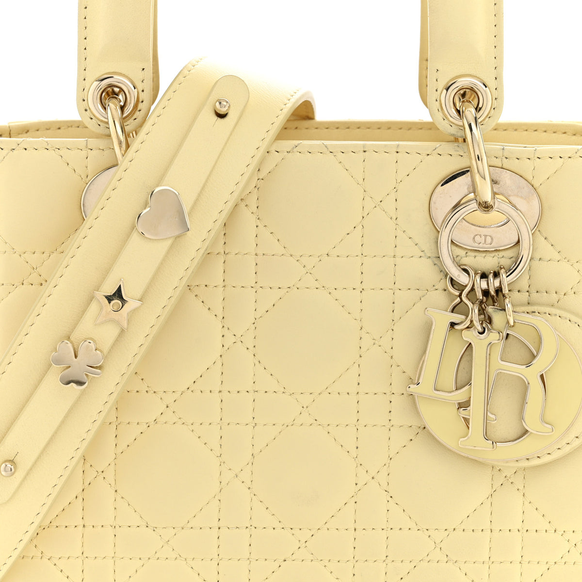 Christian Dior Lambskin Cannage Small My ABCDior Lady Dior Soft Yellow 8 of 16