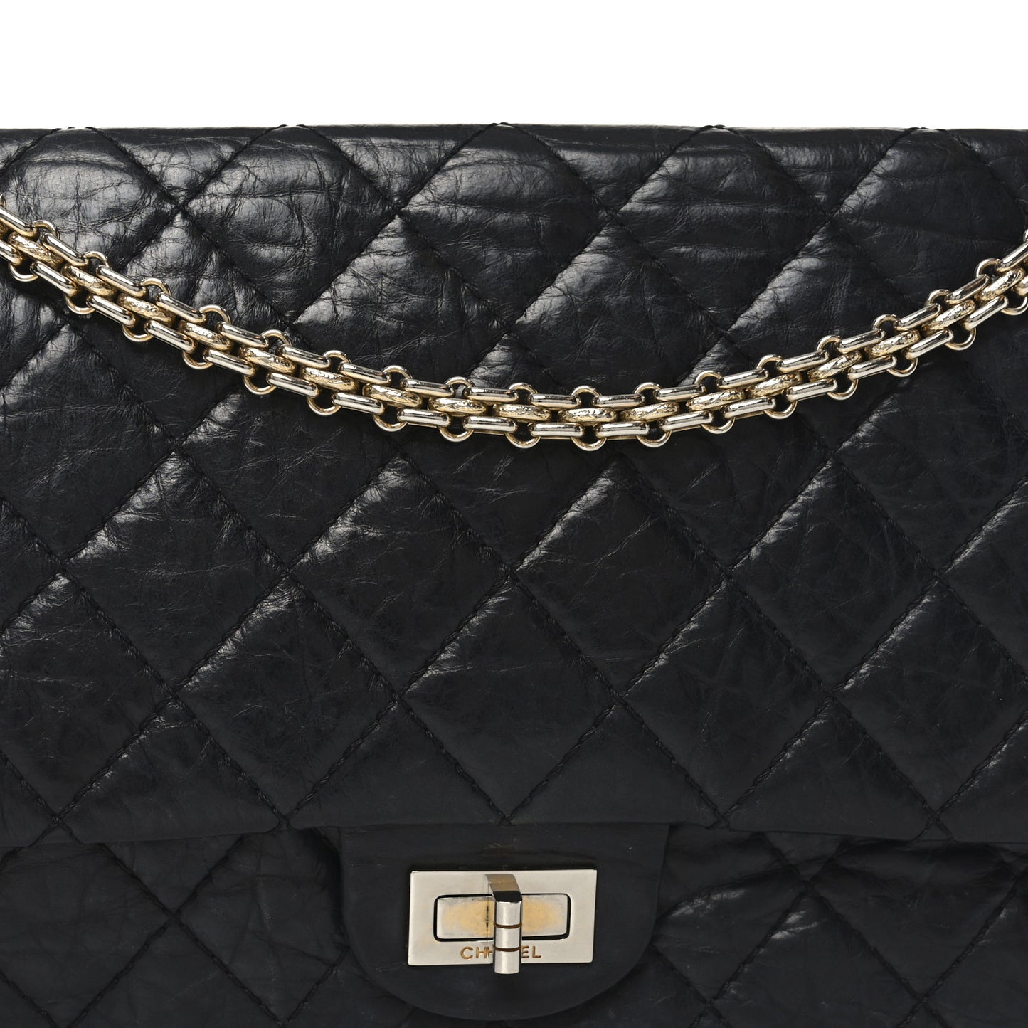 Aged Calfskin Quilted 50th Anniversary 2.55 Reissue 226 Black