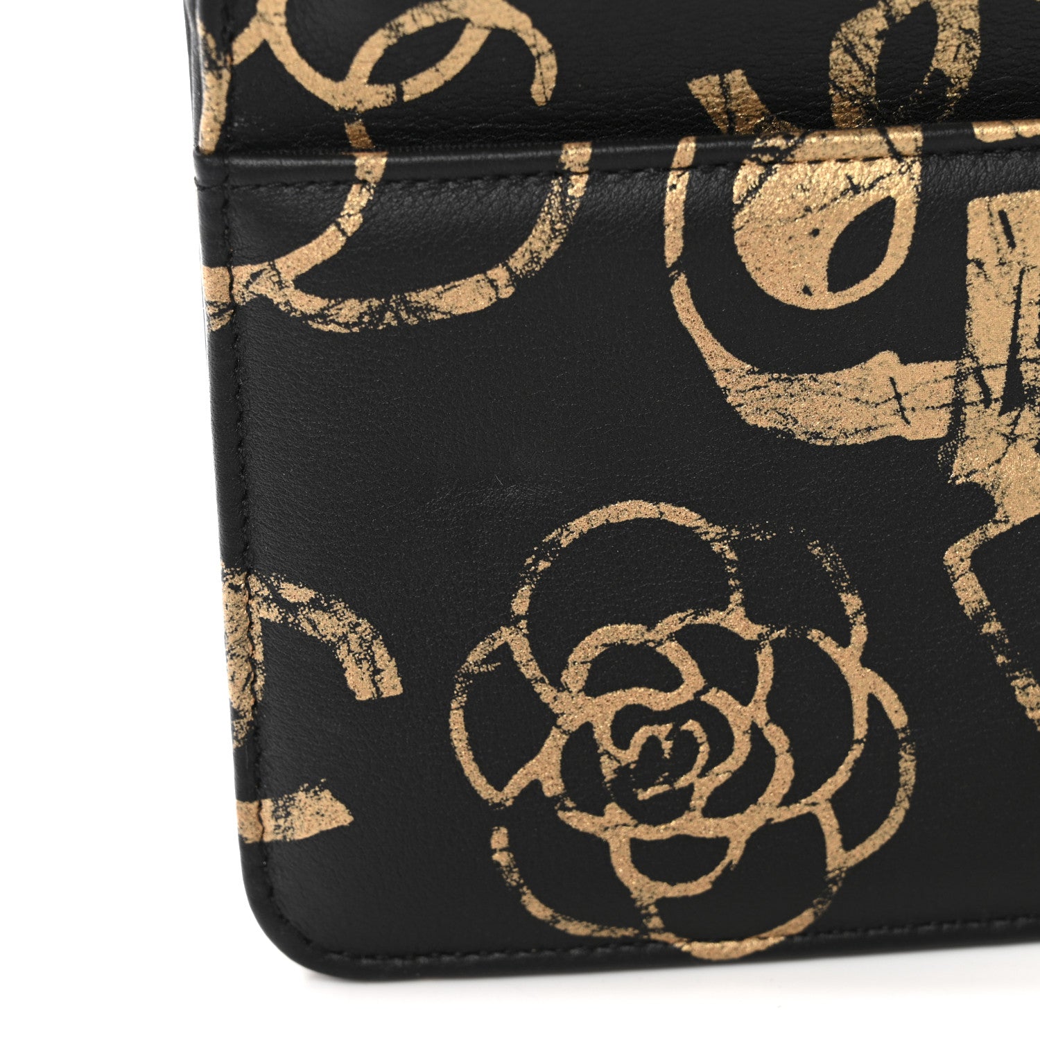 Chanel Calfskin Quilted Graffiti Pyramid Wallet On Chain WOC Black 12 of 12