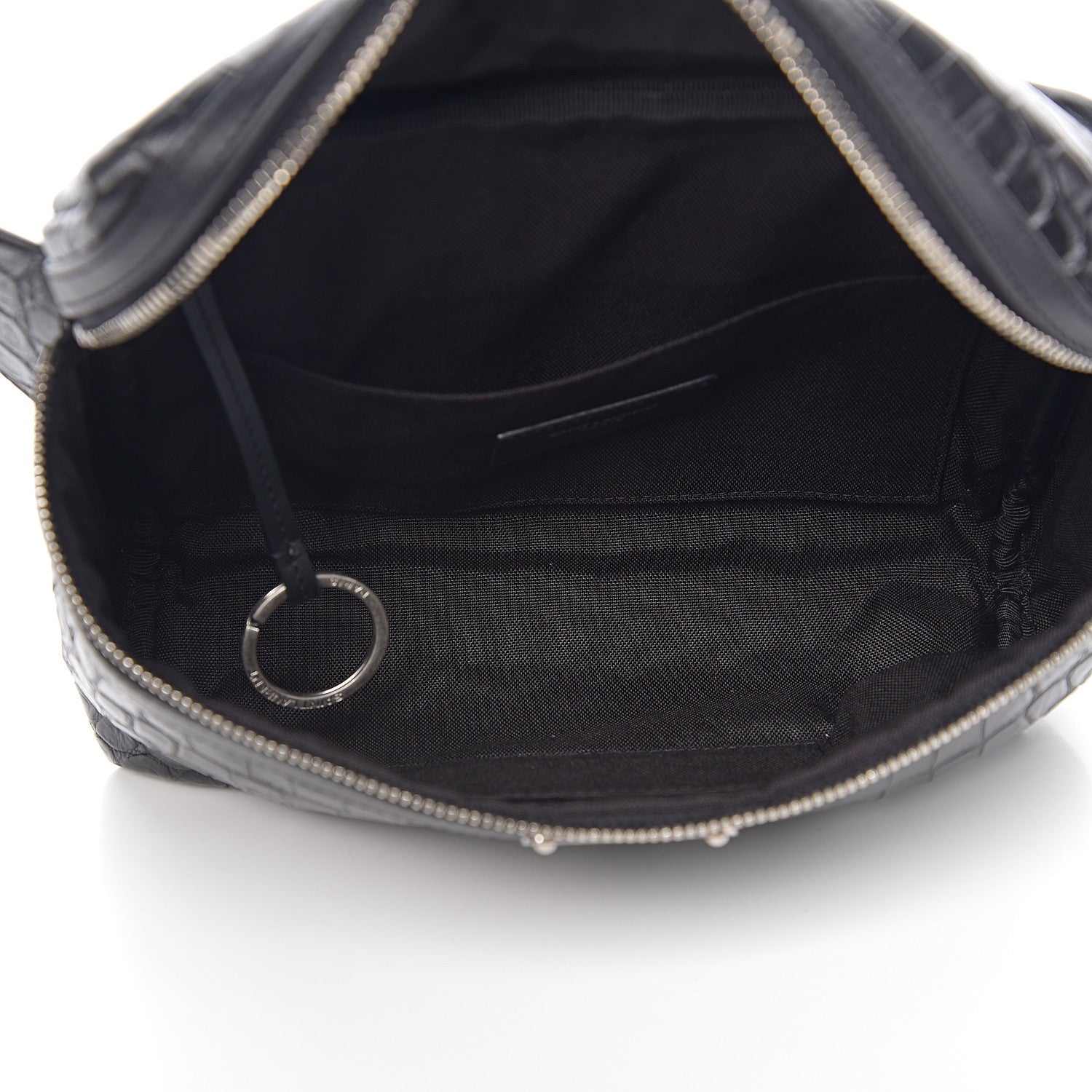 Saint Laurent Calfskin Crocodile Embossed City Belt Bag Black 4 of 8