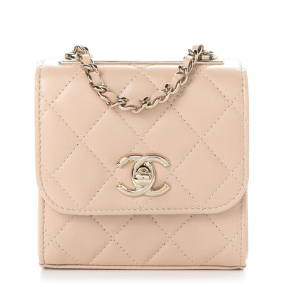 Chanel Lambskin Quilted Mini Trendy CC Clutch With Chain Beige 1 of 10