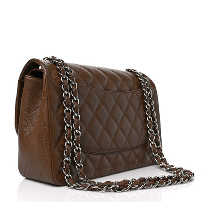 Chanel Caviar Quilted Jumbo Double Flap Brown 3 of 9