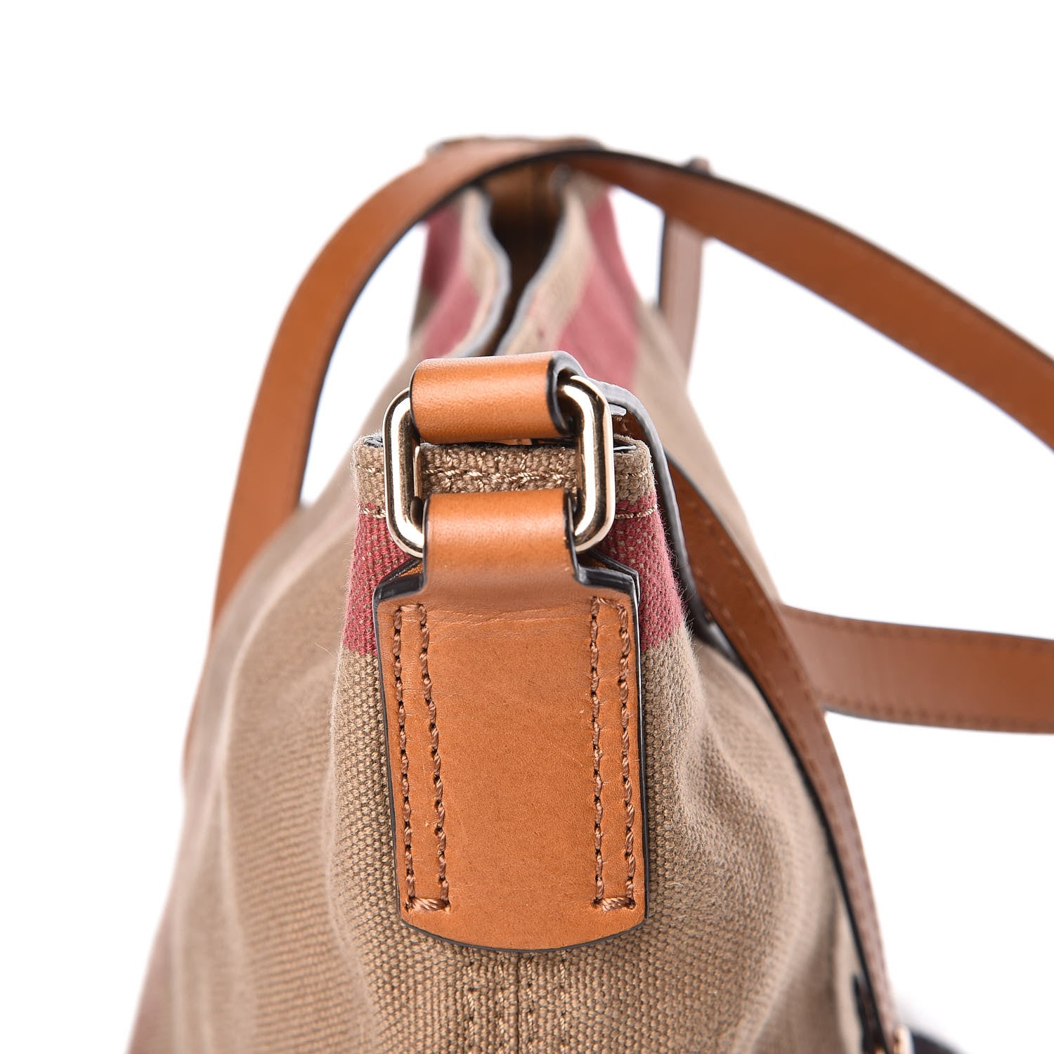 Burberry Canvas Mega Check Mini Ashby Tassel Crossbody Saddle Brown 11 of 11