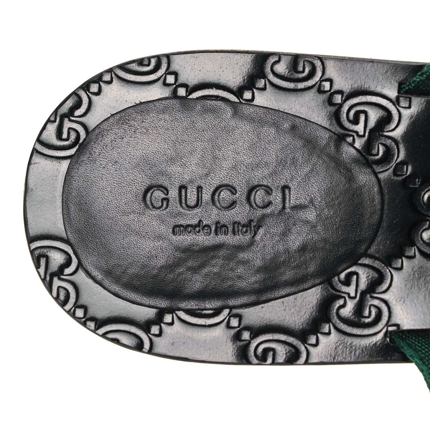 Nylon Guccissima Web Womens Thong Sandals 38.5 Green Red Black