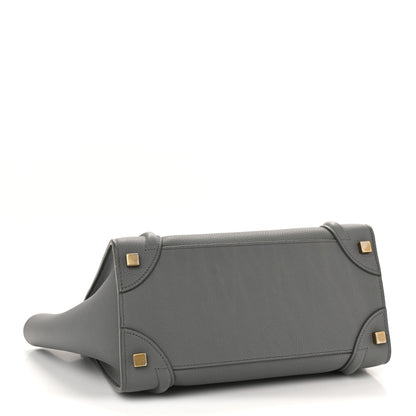 Celine Baby Drummed Calfskin Micro Luggage Kohl 4 of 13