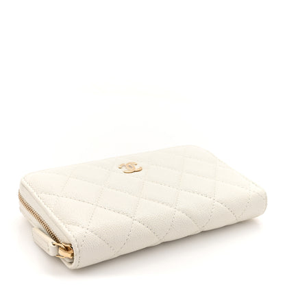 Chanel Caviar Quilted CC Medium Zip Around Wallet White 4 of 9