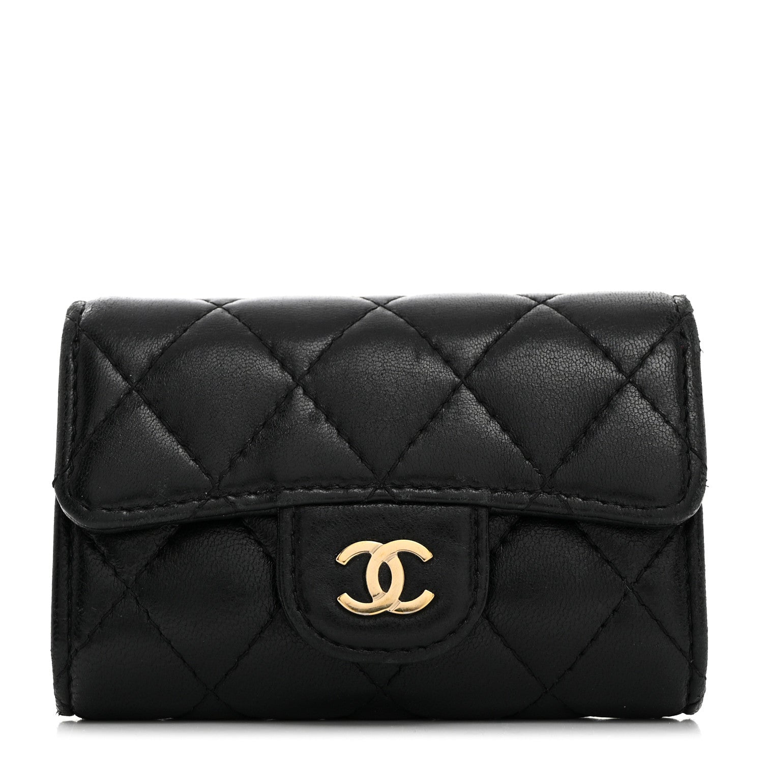 Chanel Lambskin Quilted 4 Key Holder Black 1 of 9