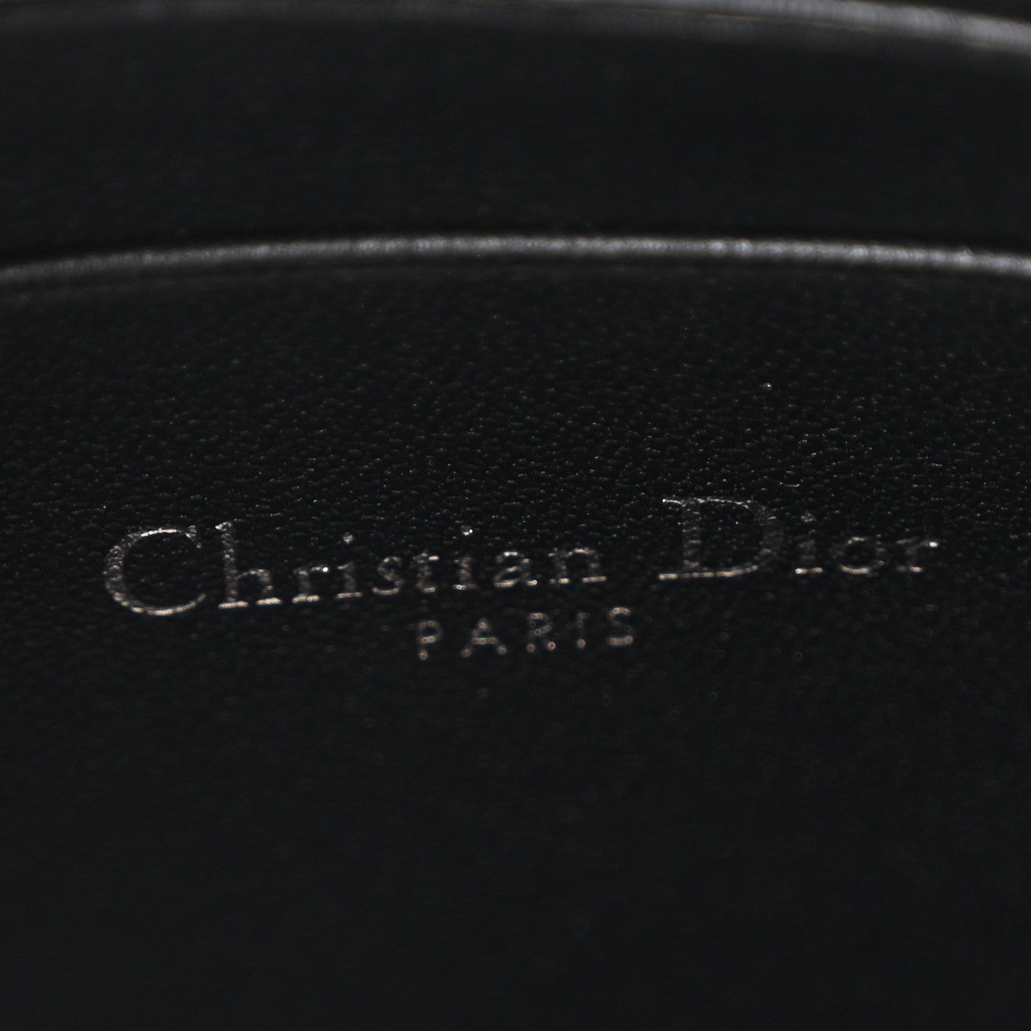 Christian Dior Calfskin Macrocannage Diamond Caro Zipped Pouch With Chain Black 6 of 10