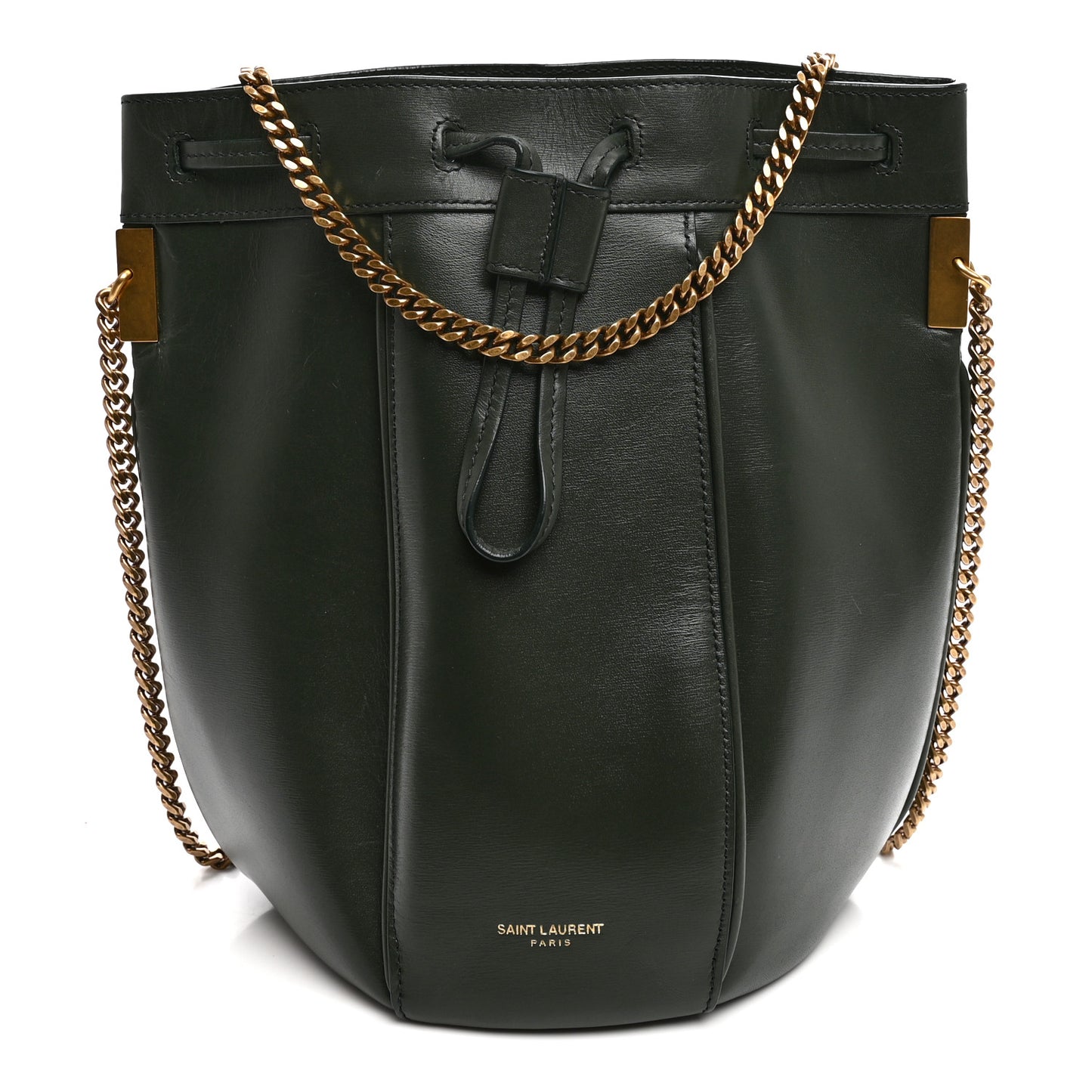 Smooth Calfskin Small Talitha Bucket Bag Vert Fonce