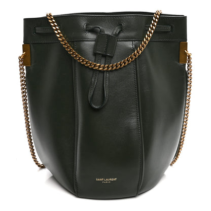 Saint Laurent Smooth Calfskin Small Talitha Bucket Bag Vert Fonce 1 of 10
