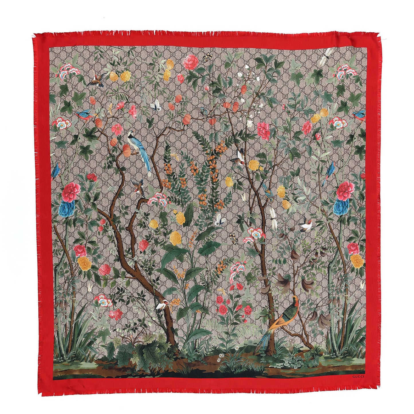 Silk Tian Square Scarf Multicolor