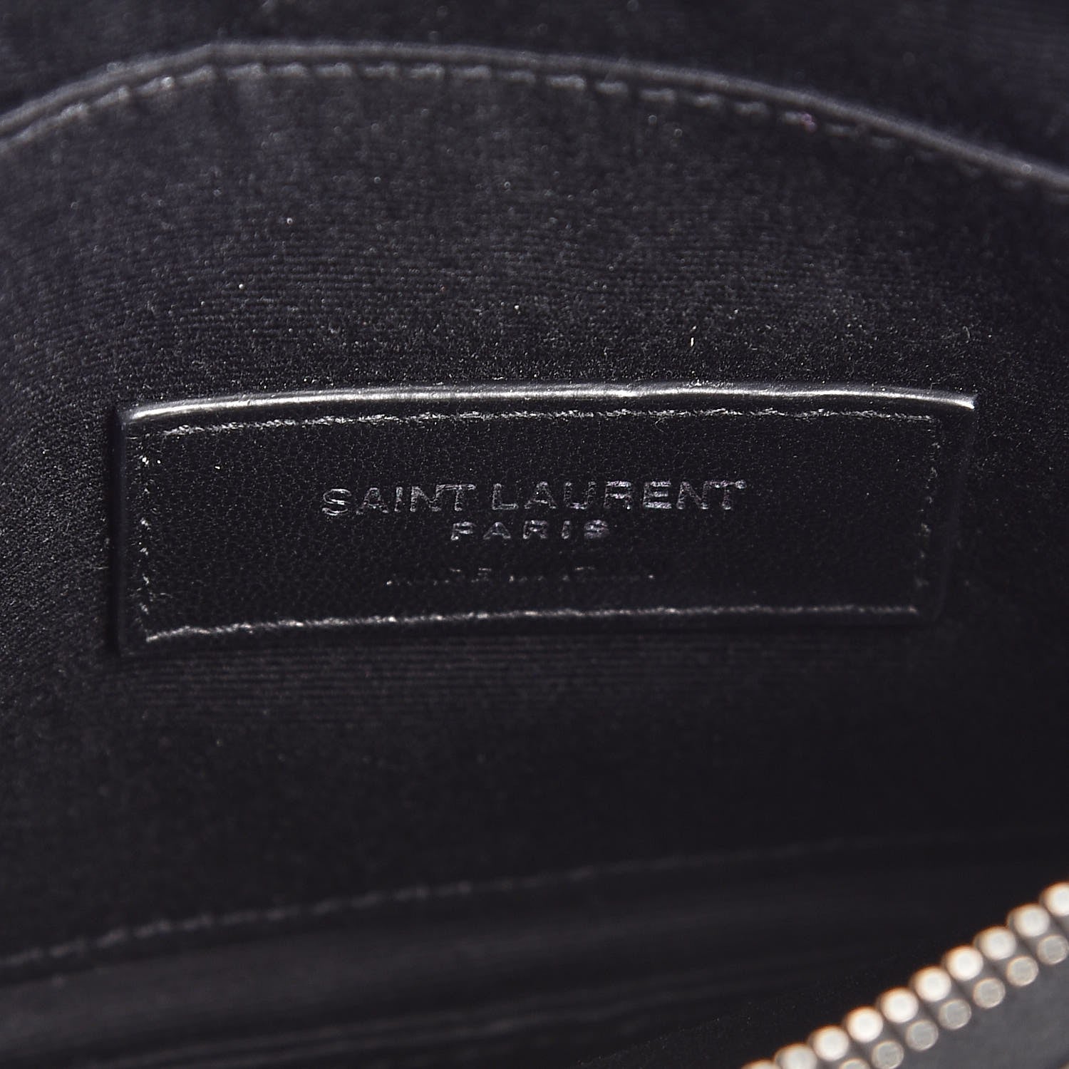 Saint Laurent Grain De Poudre Chevron Monogram Bill Pouch Black 6 of 8