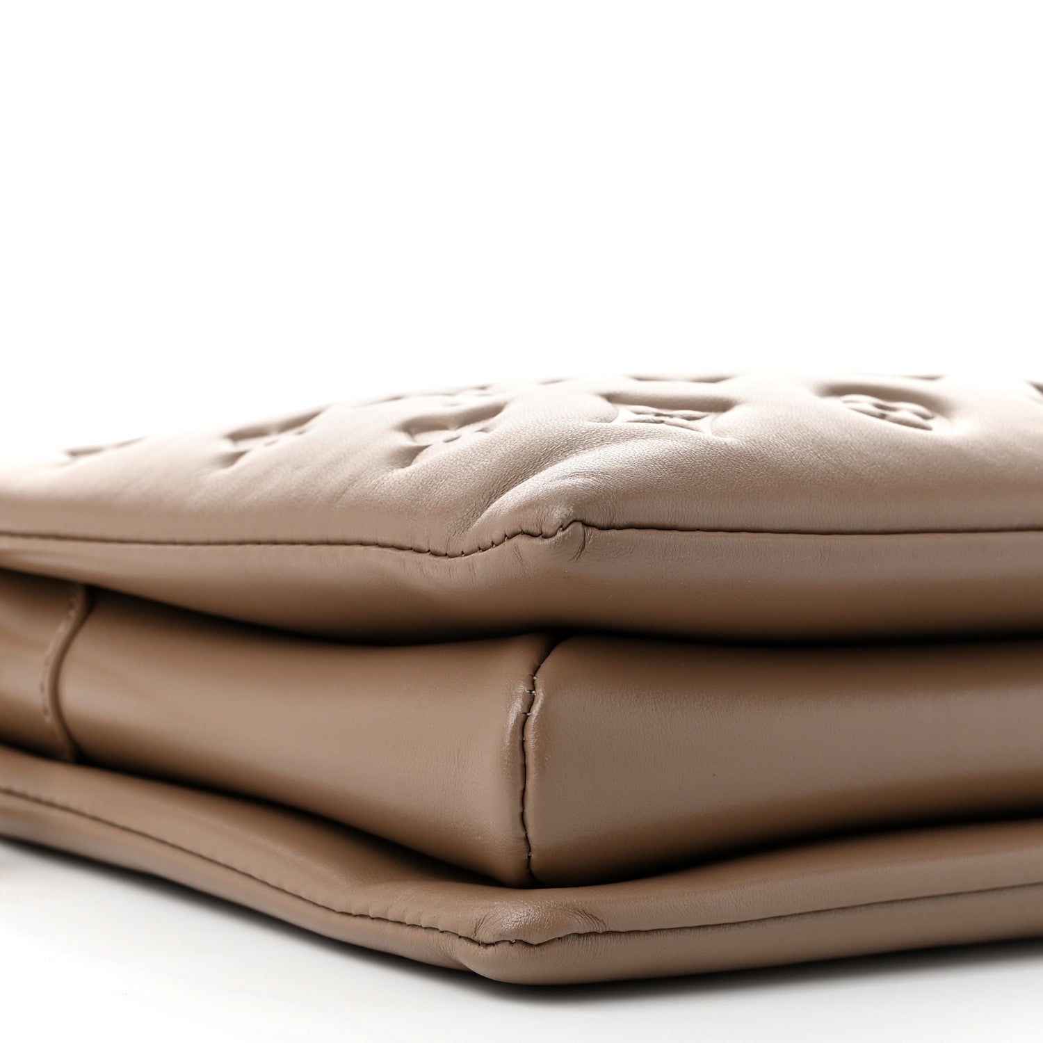 Louis Vuitton Lambskin Embossed Monogram Coussin PM Taupe 9 of 11