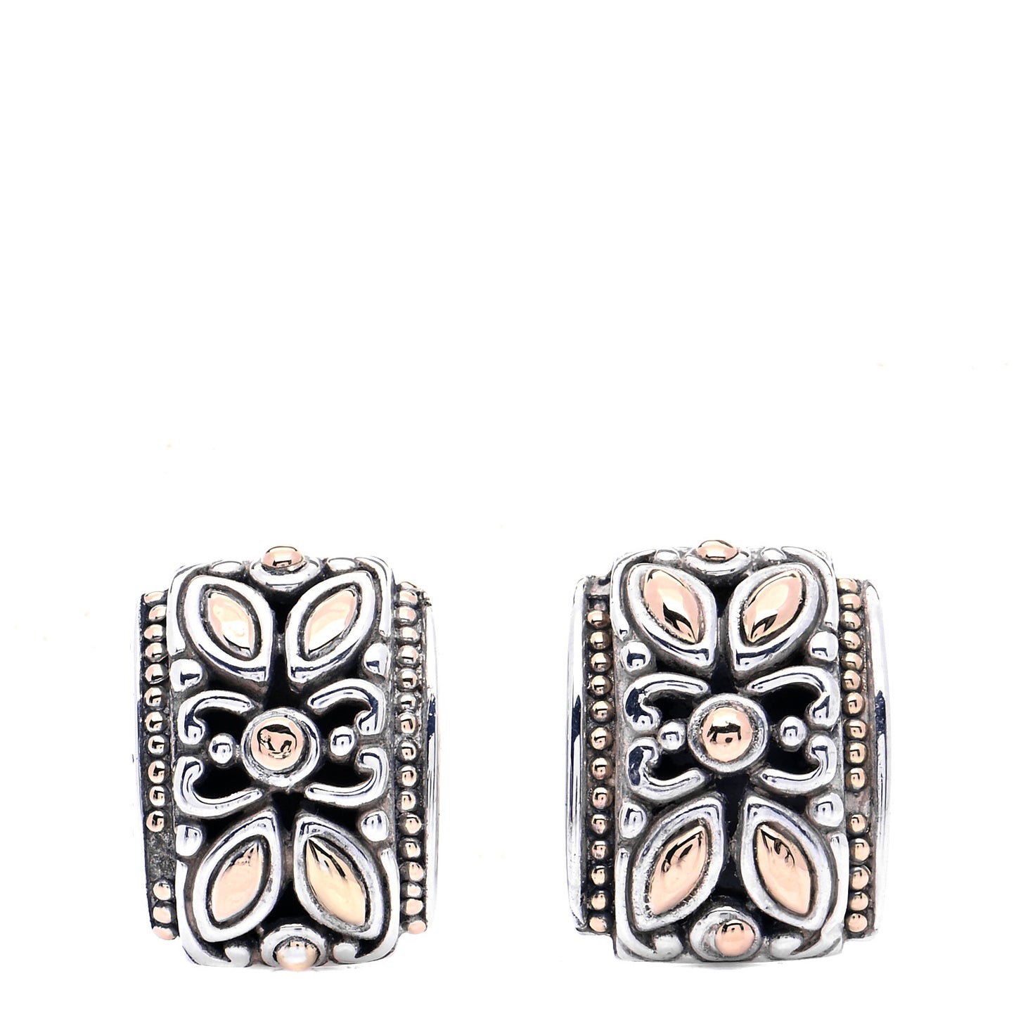 Sterling Silver 18K Yellow Gold Jaisalmer Omega Earrings