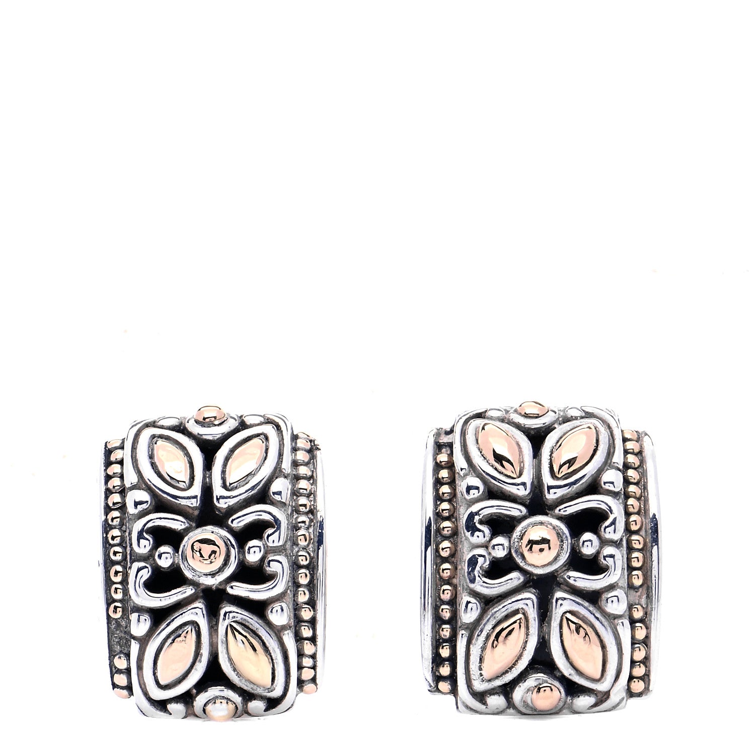 John Hardy Sterling Silver 18K Yellow Gold Jaisalmer Omega Earrings 1 of 6