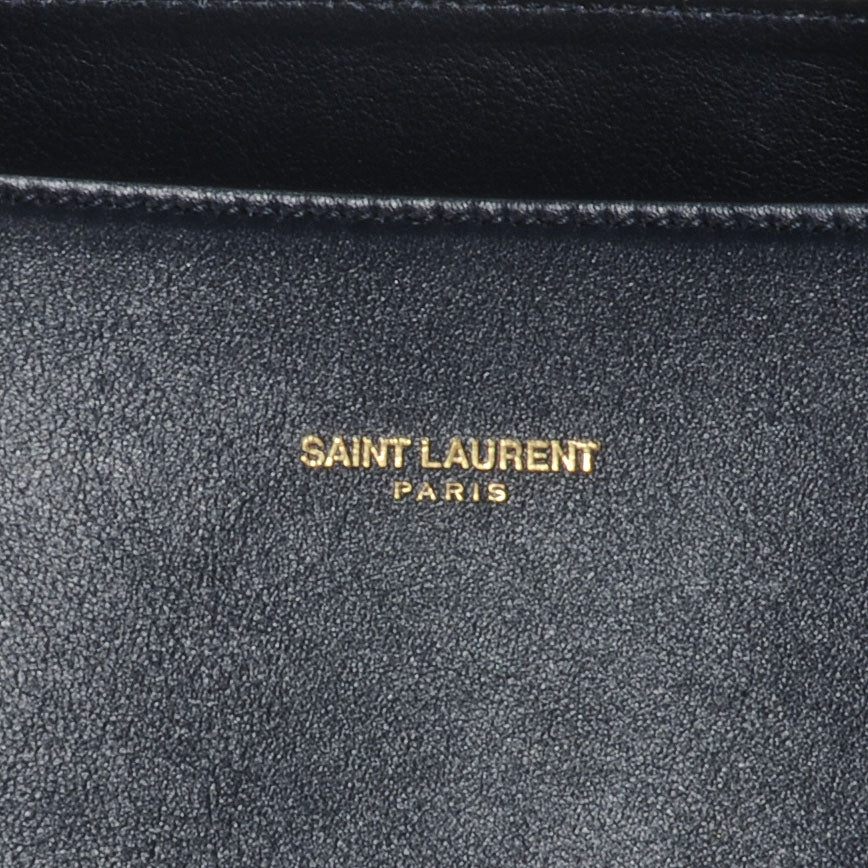 Leather Large Sac de Jour Carryall Midnight Blue