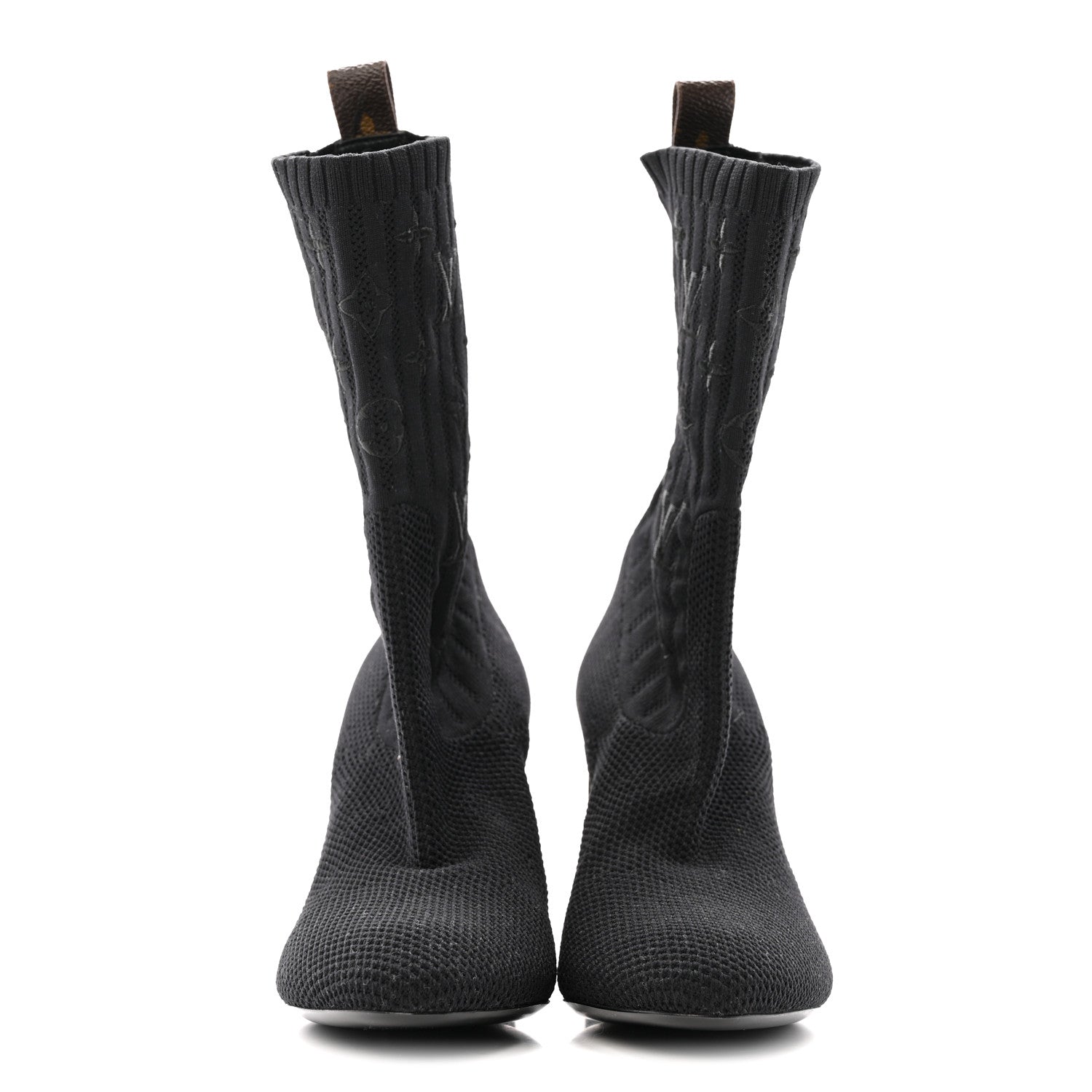 Louis Vuitton Monogram Stretch Fabric Silhouette Ankle Boots 37 Black 3 of 12