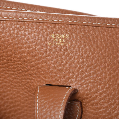 Hermes Taurillon Clemence Evelyne GM Gold 6 of 9