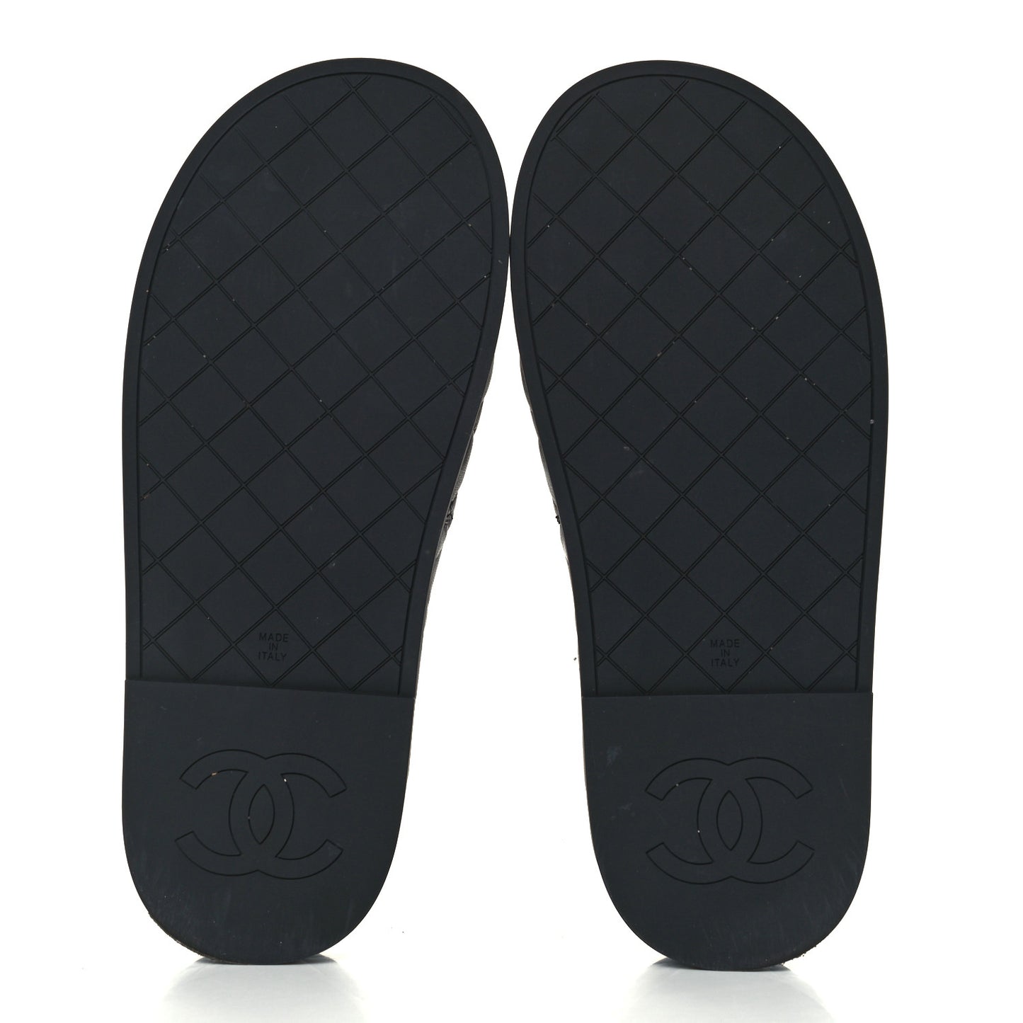 Lambskin Quilted CC Mules Sandals 39 Black