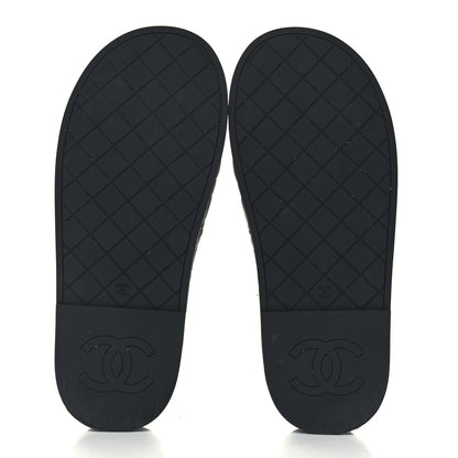Chanel Lambskin Quilted CC Mules Sandals 39 Black 7 of 10