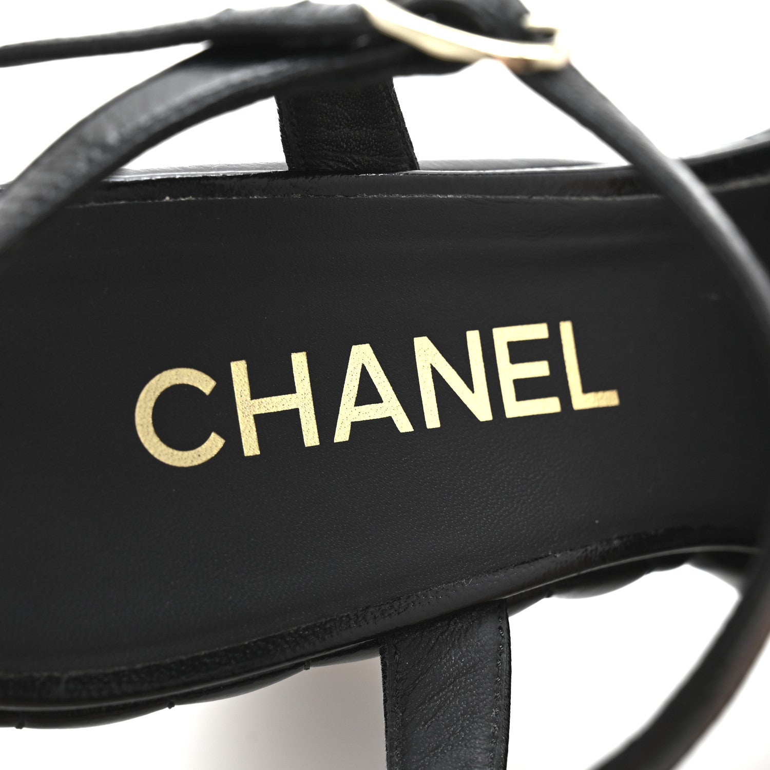 Chanel Shiny Lambskin Quilted Platform Sandals 38.5 Black 8 of 9