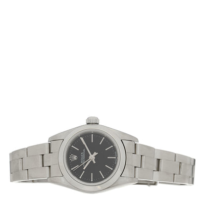 Rolex Stainless Steel 24mm Oyster Perpetual Watch Black 76080 2 of 4